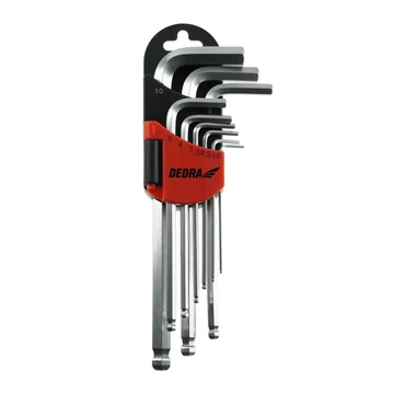 DEDRA Hosszú imbuszkulcsok golyó 1.5-10mm készlet 9db, CRV