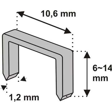 DEDRA Tűzőkapocs 10mm, 1000db, D11, (1,2x10,6mm)