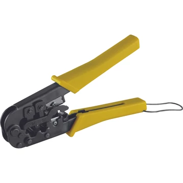 DEDRA Sajtolószerszám telefonhálózathoz, RJ45, RJ12, RJ11, 4P4C, 4P2C+izoláció eltávolító