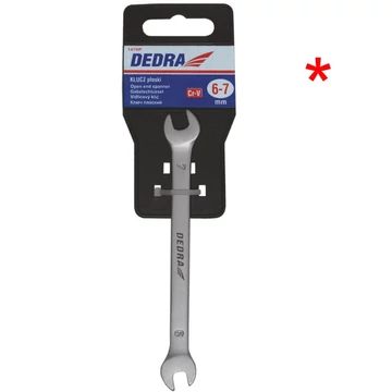 DEDRA Lapos kulcs, kétoldalas CrV 20x22 mm, PVC tartóval