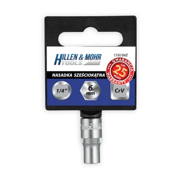 DEDRA Hatlapú 1/4"" dugókulcs 10,0mm, PVC tartóval