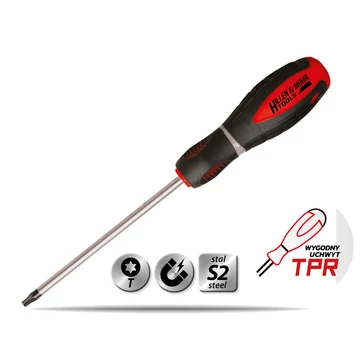 DEDRA Csavarhúzó Torx T10x80mm, S2acél, 2anyagú fogantyú