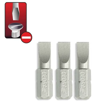 DEDRA Csavarhúzó bitek lapos SL 6.5x25mm, 3db blister