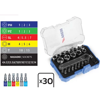 DEDRA Csavarhúzó bitkészlet 30db