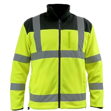 DEDRA Polár felső fényvisszaverős 280g/m2,méret:XL,sárga-fekete