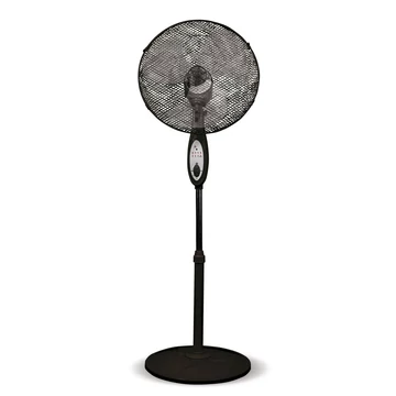 DEDRA Időzítős, 3 sebességes állványos ventillátor, 16"", távirányító, 55W, hálós védőburkolat, króm