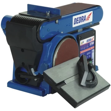 DEDRA Tárcsás-szalagcsiszoló gép,cserélhető csiszolószalaggal, 370W, csiszolótárcsa 127mm, csiszolószalag 100x915mm