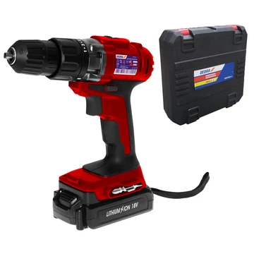 DEDRA Akkumulátoros fúró csavarozó 18V Li-Ion, 1,3 Ah, 1x akkumulátor, gyorstolto