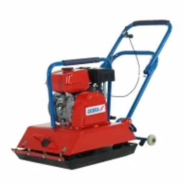 DEDRA Talajtömörítő 93kg, 5,5KM,lenyomat méret 550x420, fekete gumialjazat, szállítást konnyito kerék