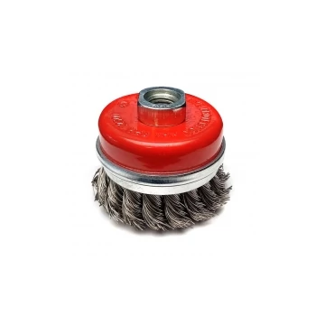 DEDRA Acél harang drótkefe 65mm, menet M14, sodrott