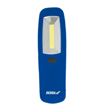 DEDRA Zseblámpa 3W COB LED, hosszúkás, elemekkel