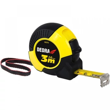 DEDRA 8m/25mm mérőszalag, gumi borítással, nylon szalag