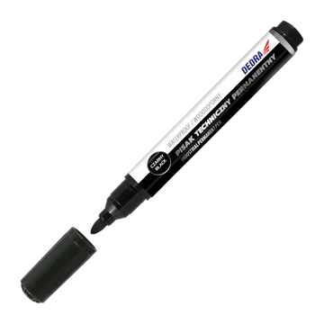 DEDRA Ipari permanens jelölő fekete, kerek 1.5mm 12db cső